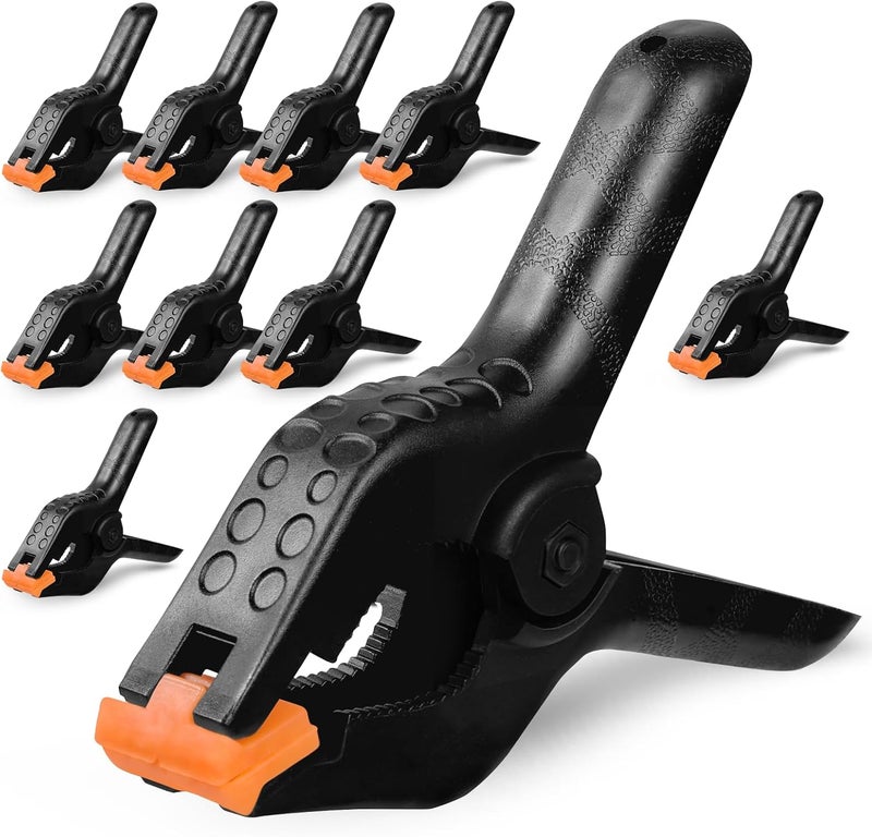 FeFu 6 Inch Plastic Spring Clamps, 10 Pack Backdrop Clips Clamps for Crafts, Clamps for Backdrop Stand Outdoor - Image 1